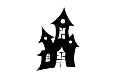 halloween house with castle vector illustration design