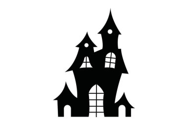 castle house with hand drawn vector illustration