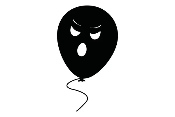 Black White Illustration Cute Cartoon Monster Balloon — Image vectorielle
