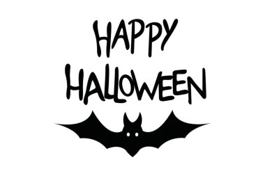 happy halloween text lettering. vector illustration