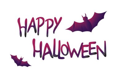 Beyaz arka plan üzerinde mutlu Halloween metin