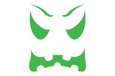 Devil smile pumpkin face expression, Halloween ghost expression vector isolate don white background.