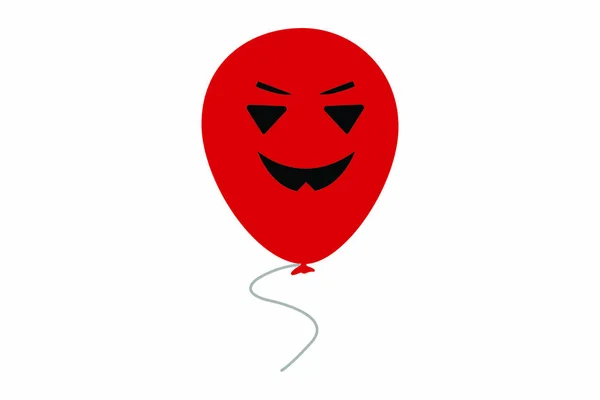 Boldog Halloween Léggömb Piros Lufi Vektor Illusztráció — Stock Vector