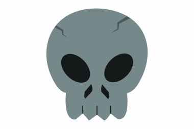 Kafatası simgesi. Düz tasarım