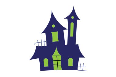 illustration of a witch house isolated on white background. Halloween scary house vector.