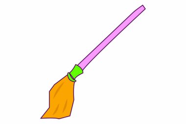 broom icon. cartoon of mop vector illustration on white background