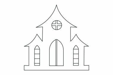 Halloween scary witch house vector. Halloween haunted house clipart.