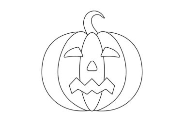 Cadılar Bayramı Balkabağı ikonu, vektör illüstrasyonu