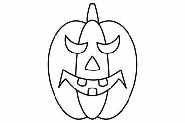 halloween pumpkin icon. outline illustration of scary spooky vector line isolated on white background