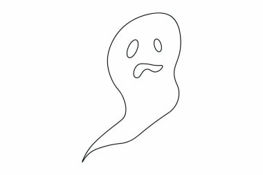 Ghost icon, Halloween ghost vector isolated on white background. scary ghost vector.