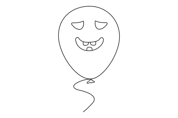 Halloween Balloon Scary Angry Happy Face Expression Vector — Stockový vektor