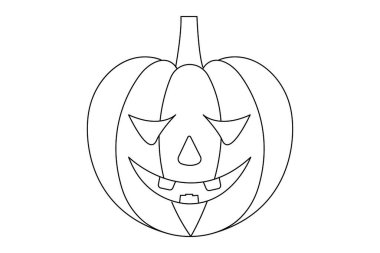 Scary face expression pumpkin vector isolated on white background.