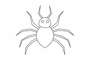 linear of Spider isolated on white background. Vector illustration.