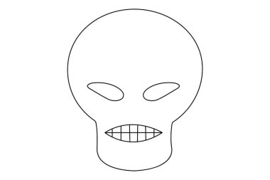 Monochrome skull tattoo. Vector illustration on white background. vector illustration. Halloween Skull vector Perfect for coloring book, textiles, icon, web, painting, children's books.