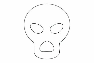 Human skull head, Emotions cartoon skull on a white background - Skull with smile Vector illustration.