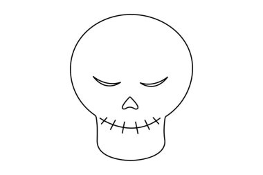 Human skulls isolated. line art vector illustration. vector illustration. Halloween Skull vector Perfect for coloring book, textiles, icon, web, painting, children's books.