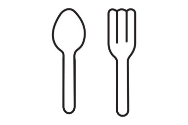 çatal ve kaşık simgesi vektör illüstrasyon grafik tasarımı