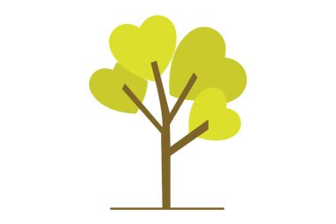 The Heart Shape Tree icon isolated on a white background. vector line art. Tree coloring Page Isolated for Kids. for posters, wall art, tote bag, t-shirt print, sticker.