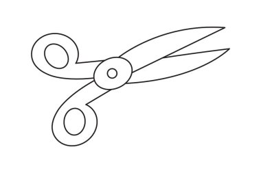 Makas simgesi. Web için makas vektör simgelerinin özet çizimi