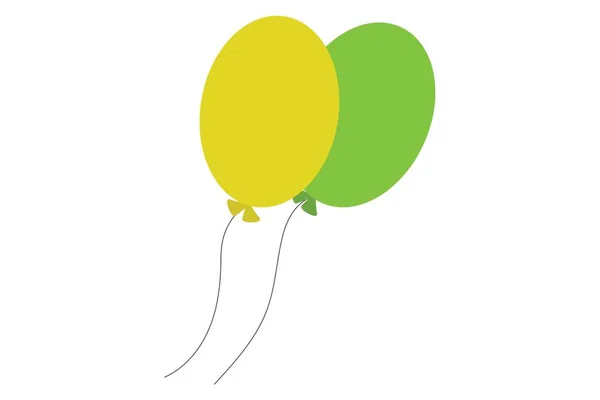 Vector Illustration Green Yellow Balloons — Stockový vektor
