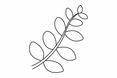 branch of leaves icon. outline illustration of plant vector. isolated contour drawing