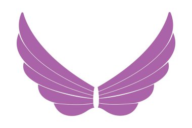 purple wings icon. cartoon illustration of feather vector symbol for web