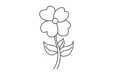 Çiçek ikonu. Beyaz arkaplandaki çiçek vektör çizelgesi