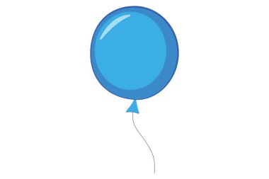 Beyaz arka planda yalıtılmış mavi balon simgesi. Vektör çizimi