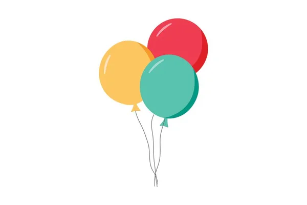 Vektor Illustration Ballonger Och Firande Symbol Uppsättning Fest Och Födelsedag — Stock vektor