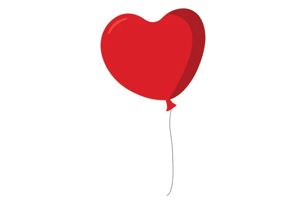 Red Balloon Heart Shaped Balloons Isolated White Background — Image vectorielle