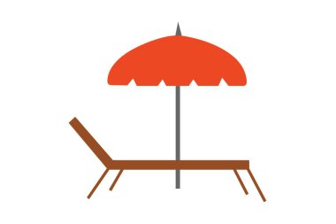 Plaj sandalyesi ikonu. vektör illüstrasyonu