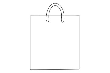 Alışveriş poşeti ikonu. Web tasarımı için basit kağıt kesim vektör simgeleri çizimi