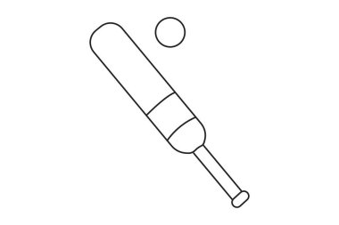Bat and cricket ball vector - Cricket icon.