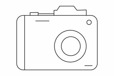 Kamera simgesi. Fotoğraf aygıtı vektör tasarımının basit bir gösterimi.