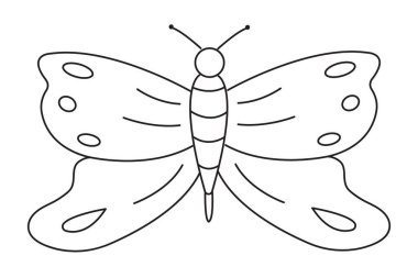 Butterfly line art vector isolated on white. Perfect for home decor such as posters, wall art, tote bag, t-shirt print, sticker, mobile case