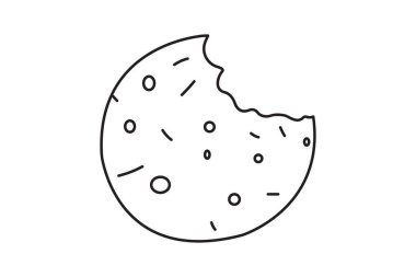 Bites cookie logo vector isolated on white background.