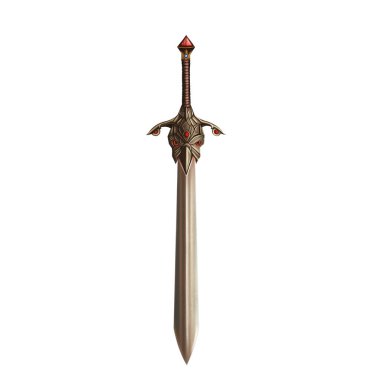 2d render of a sword isolated on white background