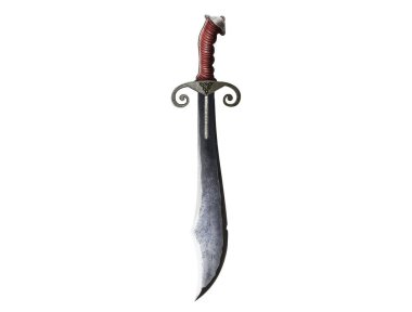 2d render of a sword isolated on white background