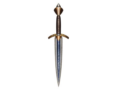 2d render of a sword isolated on white background