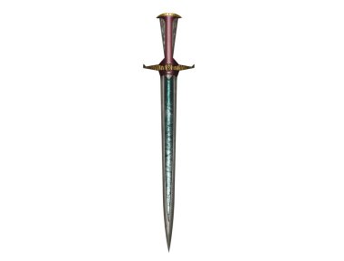 2d render of a medieval sword isolated on white background