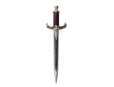 2d render of a sword isolated on white background