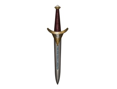 2d render of a sword isolated on white background