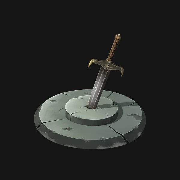 Sword trapped in stone.