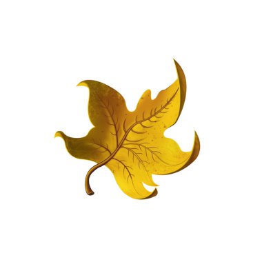 yellow maple leaf isolated on white background. flat design.