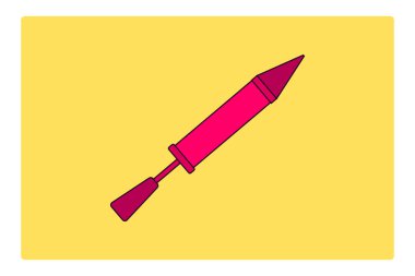 Pichkari icon isolated on yellow background, vector illustration.