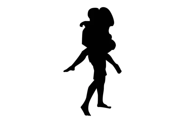 Silhouette Eines Paares Auf Weißem Hintergrund — Stockvektor