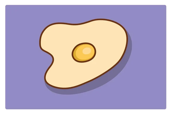 Жареное Яйцо Изолировано Жареное Яйцо Плоская Икона Крупный План Яиц — стоковый вектор
