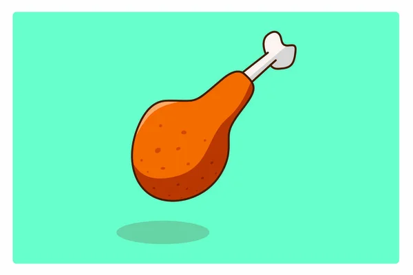 Ilustração Vetorial Símbolo Alimentar Ilustração Vetorial Carne Isolada Sobre Fundo — Vetor de Stock
