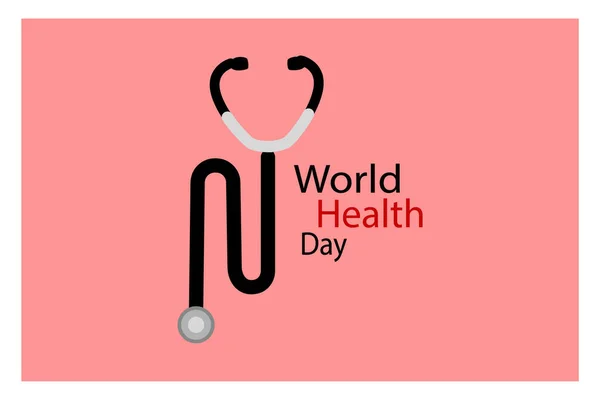 health care logo with stethoscope and heartWorld Health Day Poster Or Banner Background.