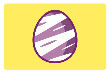 Çeşitli çizimleri olan bir Paskalya yumurtası. düz tasarım biçimi asgari vektör çizimi.